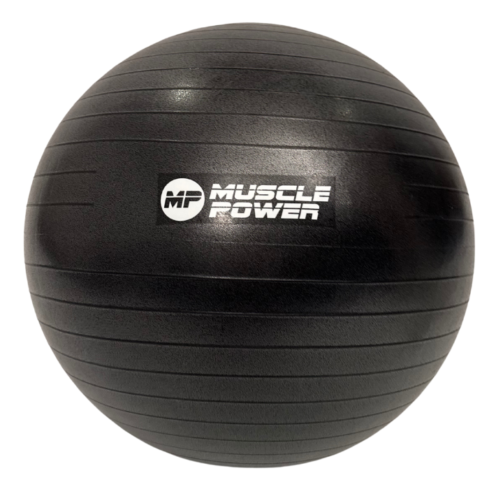 Muscle Power Ballon de Fitness Anti-Éclatement - Noir - 55 cm