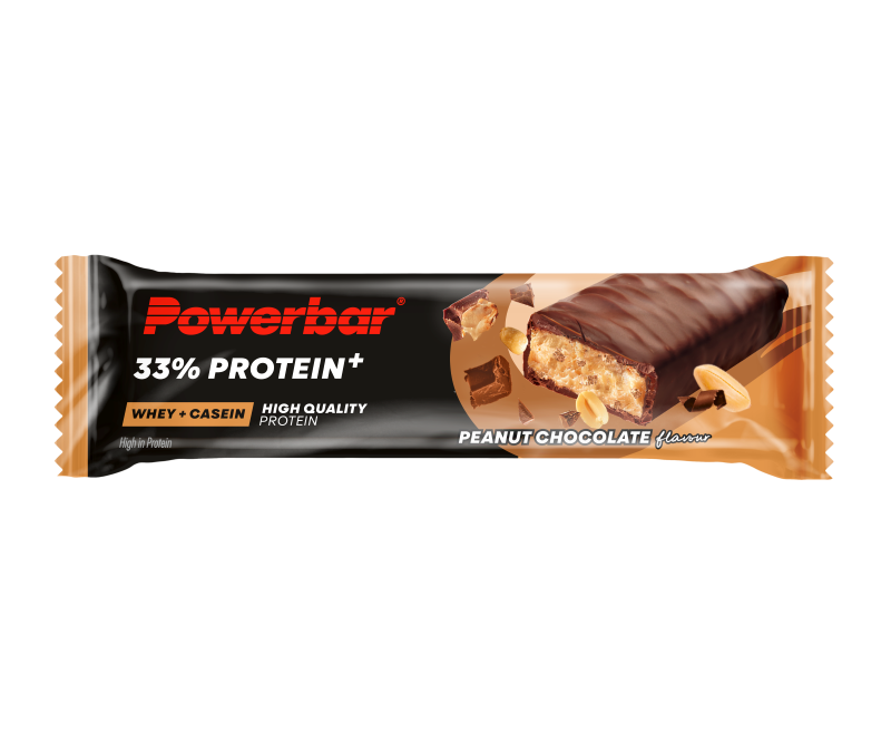 Powerbar 33% Protein+ Bar - 10 x 90 gr - Pinda Chocolade