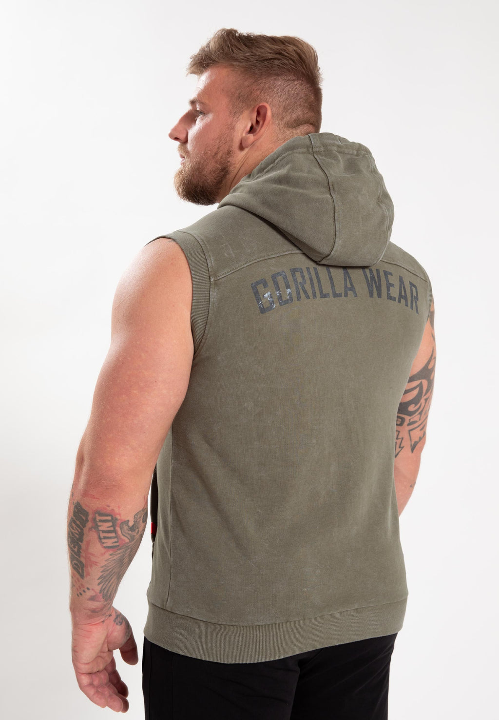 Gorilla Wear Silverdale Sweat à Capuche Sans Manche - Vert Armée