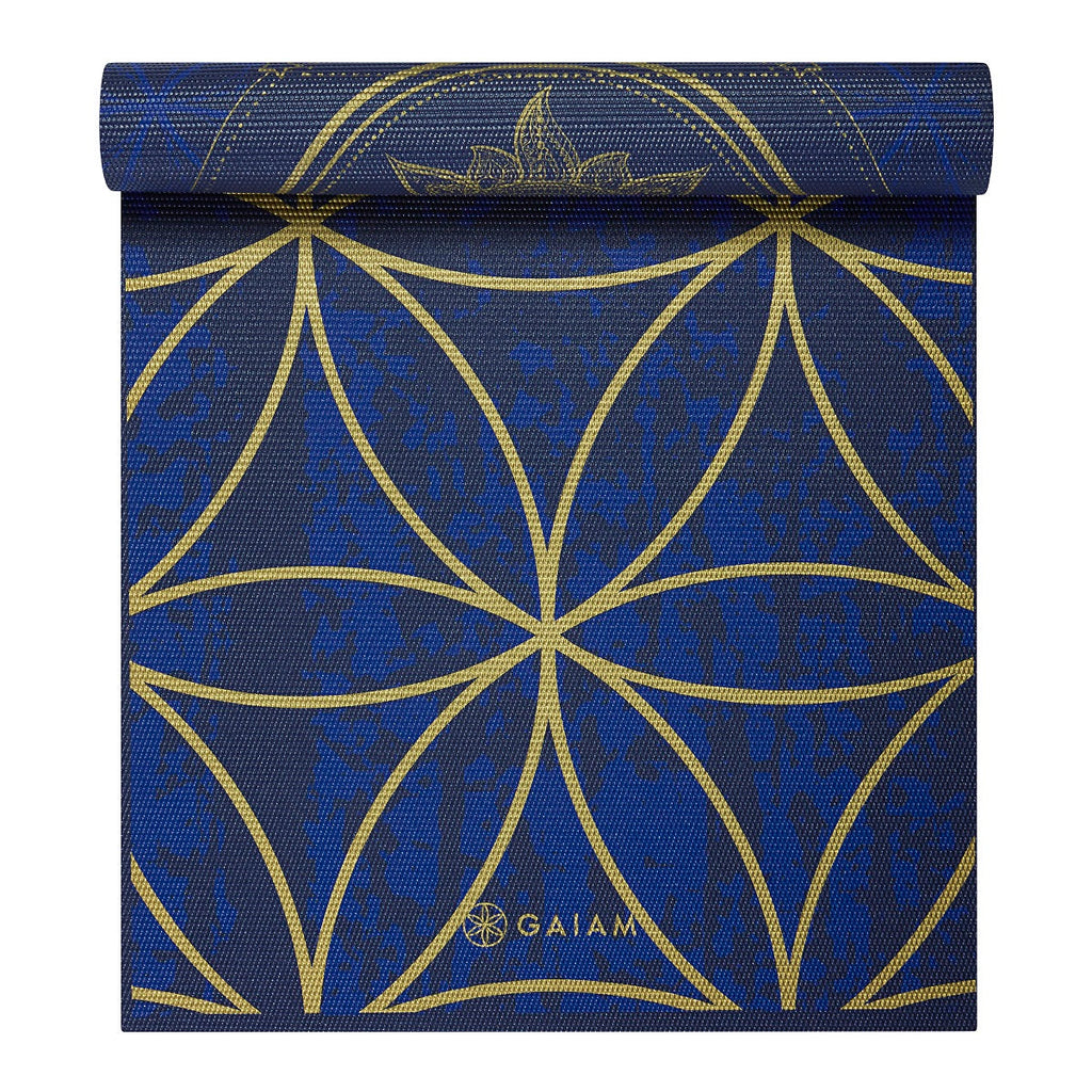 Gaiam Reversible Yoga Mat - 6 mm - Metallic Sun & Moon