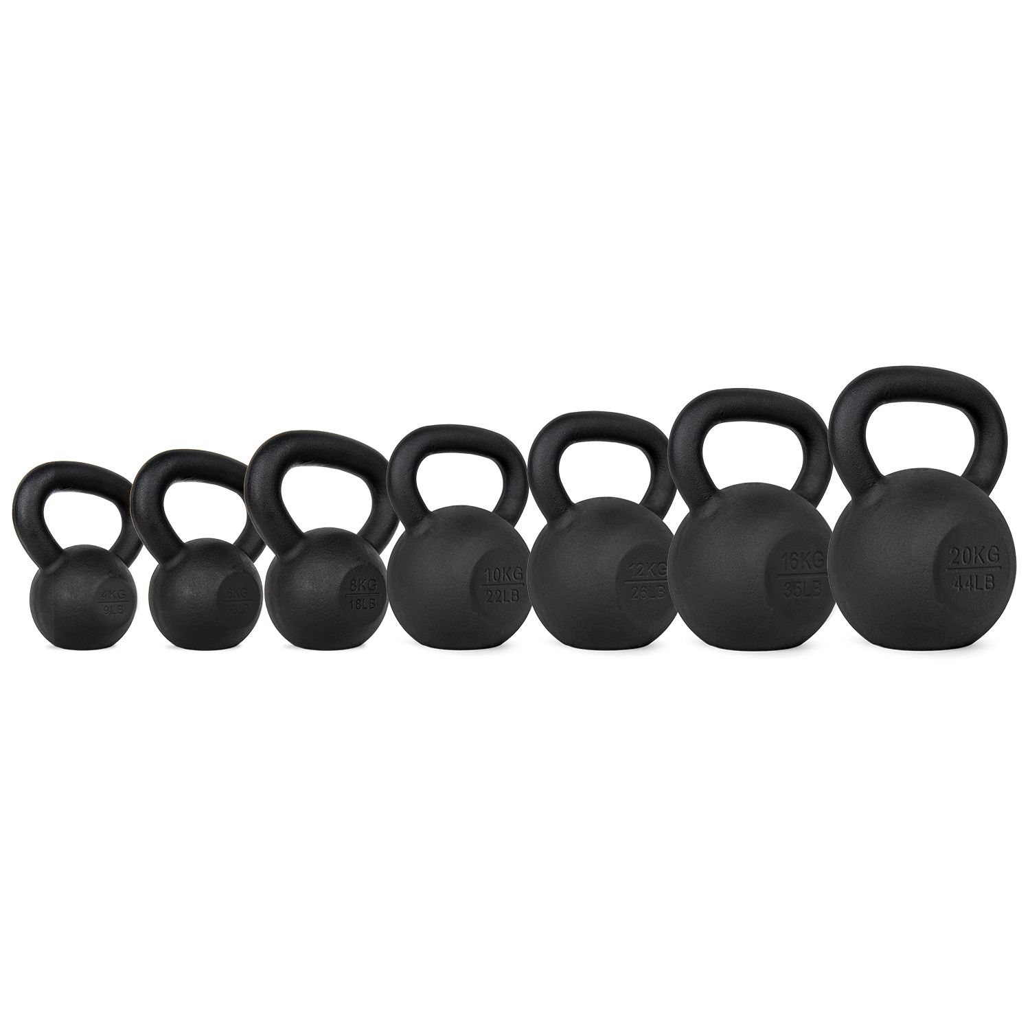 VirtuFit Kettlebell Set Cast Iron 4-6-8-10-12-16-20 kg