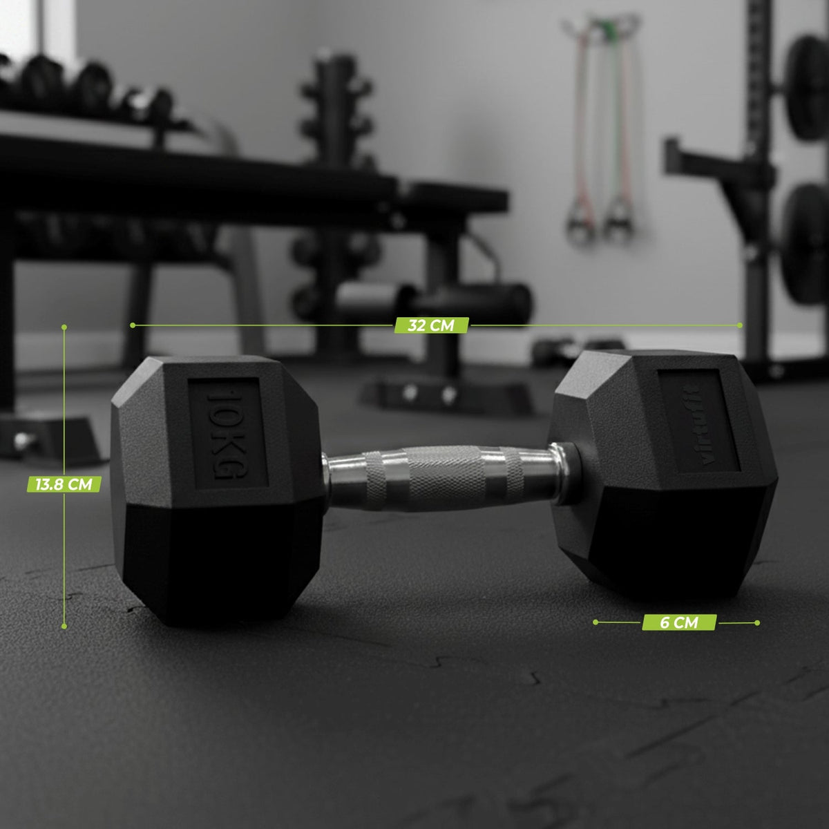 VirtuFit Hexa Dumbbell Pro - 10 kg - Per Stuk - Tweedekans