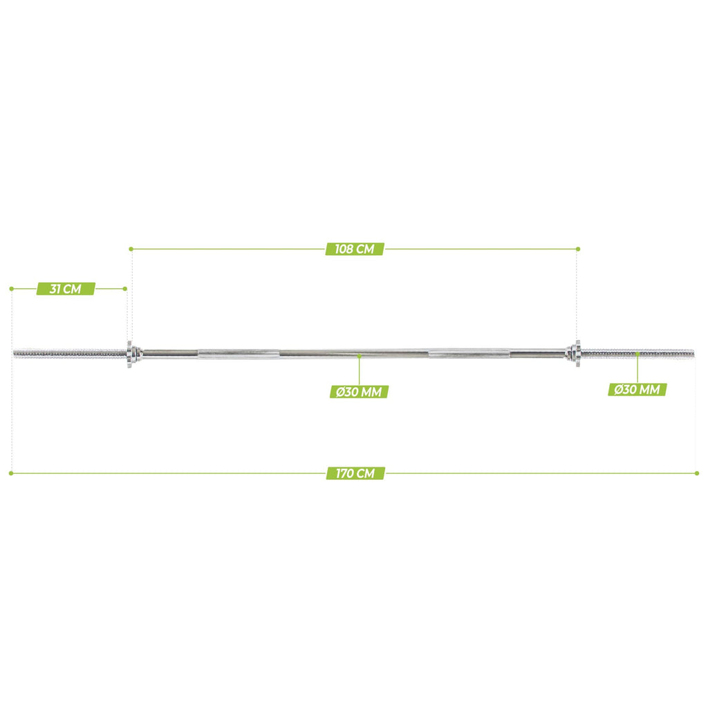 VirtuFit Halter bar - 170 cm - Screw Lock - 30 mm