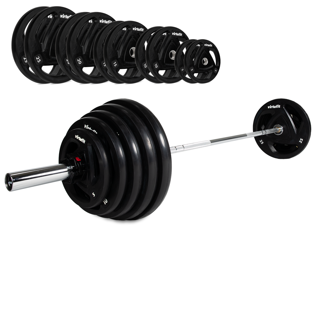 VirtuFit - Jeu d'haltères olympiques en caoutchouc - 170 kg