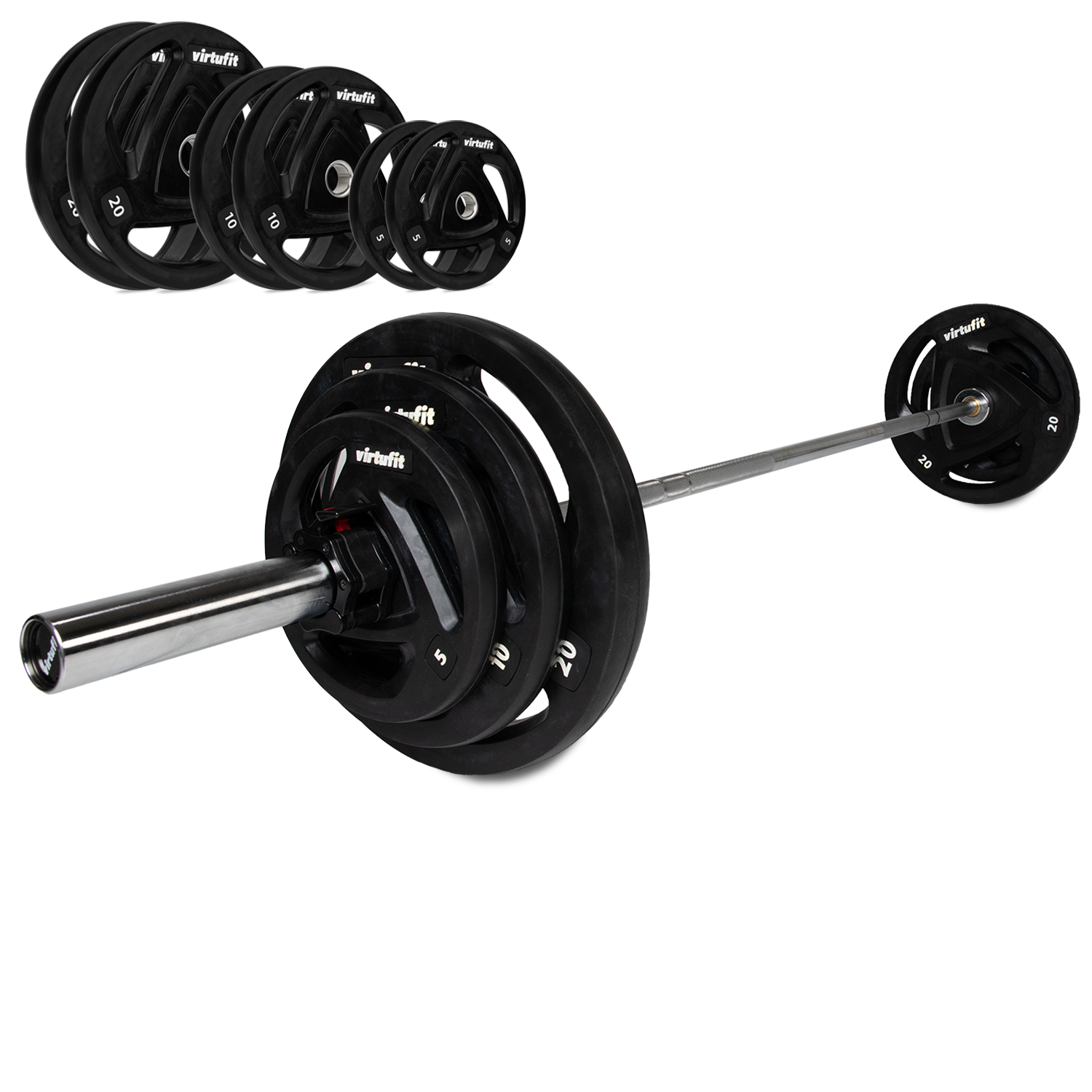 VirtuFit Olympic Rubber Dumbbell Set - 90 kg