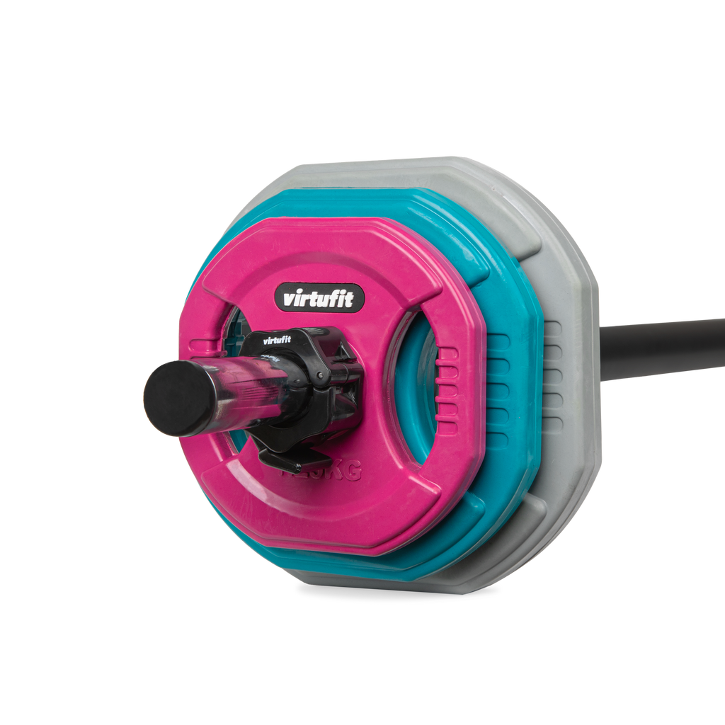 VirtuFit Aerobic Pump Set Pro Rubber - 20 kg - Gekleurd