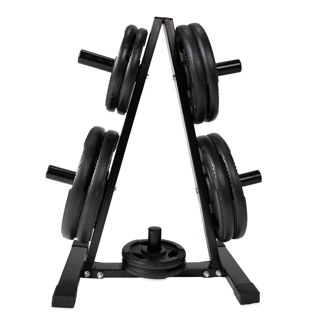 VirtuFit Support de stockage de plaques de poids + plaques de poids en fonte - 150 kg