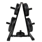 VirtuFit Support de stockage de plaques de poids + plaques de poids en fonte - 150 kg