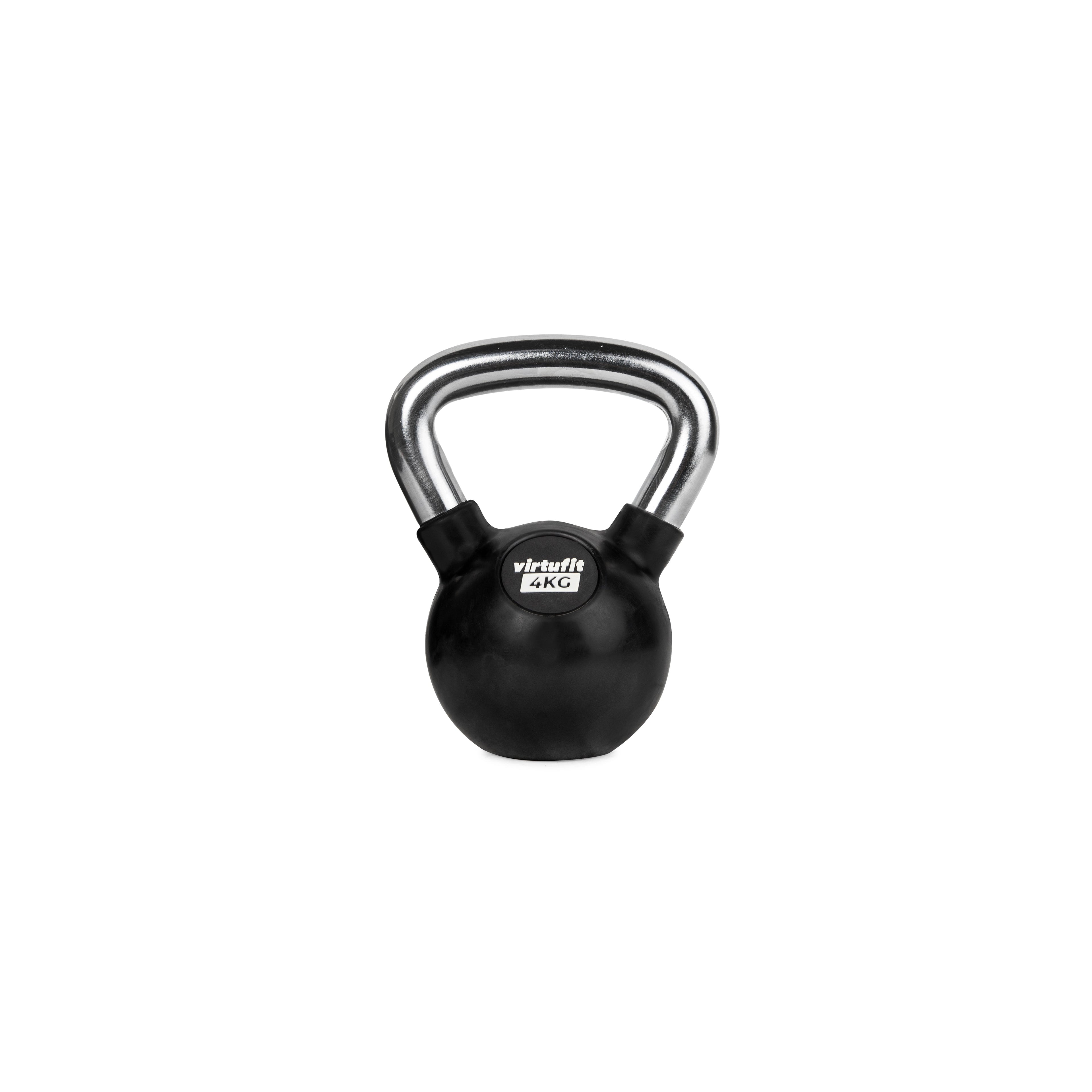 VirtuFit Kettlebell Pro - Caoutchouc - 4 kg - Tweedekans