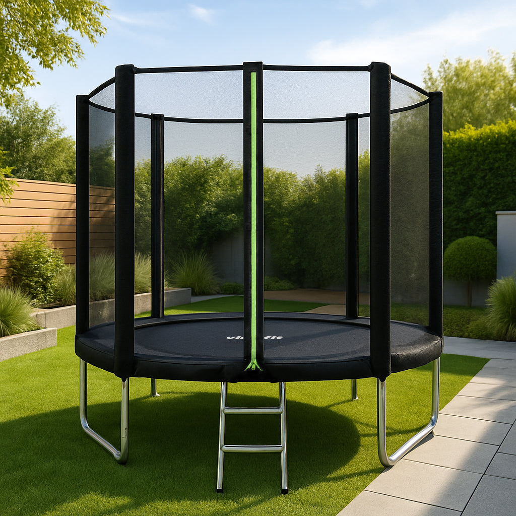 Trampoline VirtuFit avec filet de sécurité - Noir - 305 cm - Tweedekans