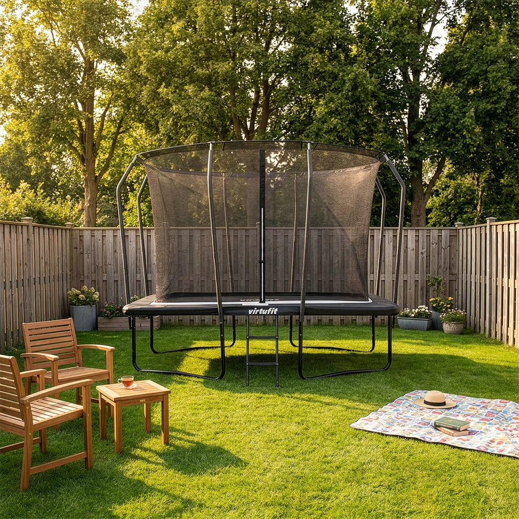 VirtuFit Trampoline Rectangulaire Premium avec Filet de Sécurité - Noir - 213 x 305 cm - Tweedekans
