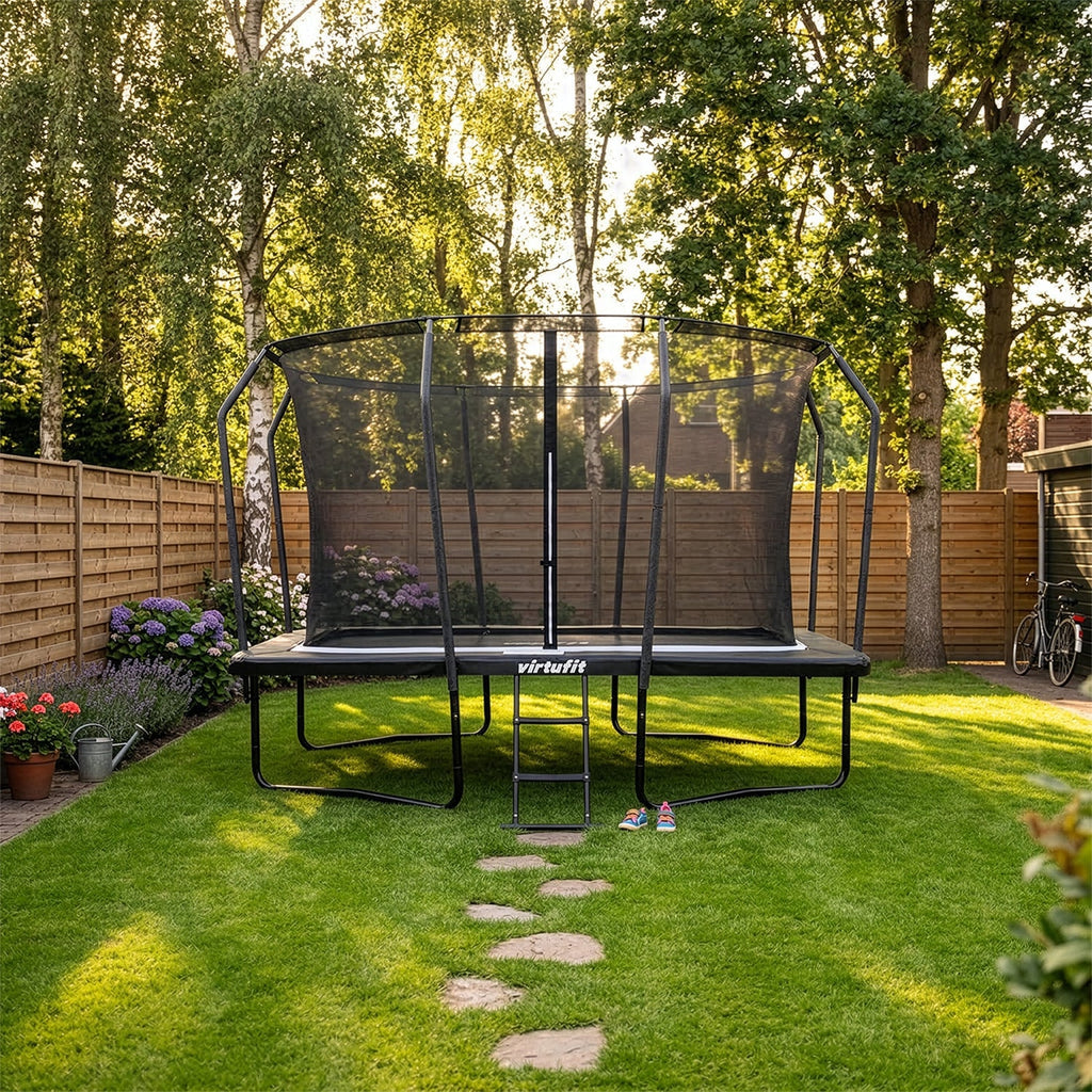 VirtuFit Trampoline Rectangulaire Premium avec Filet de Sécurité - Noir - 244 x 366 cm - Tweedekans
