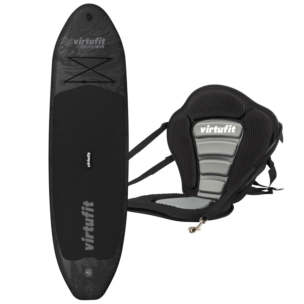 VirtuFit Supboard Cruiser 305 - Noir - Avec siège de kayak, accessoires et sac de transport