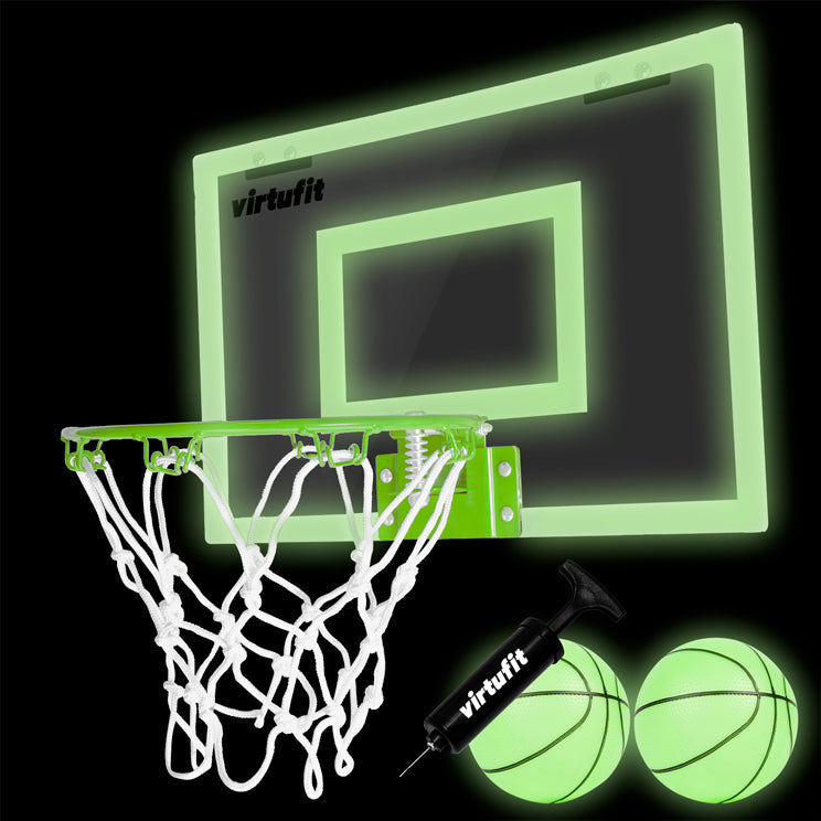 VirtuFit Pro Mini Panier de Basketball avec 2 Ballons et Pompe - Phosphorescent - Tweedekans