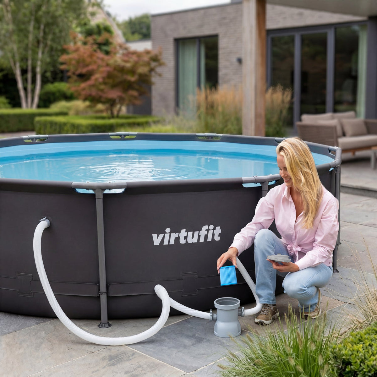 VirtuFit Cartouche Antibactérienne pour Pompe Filtrante de Piscine Type I - Tweedekans