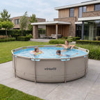 VirtuFit Zwembad Rond Ø366 x 100 cm - Beige - Compleet Pakket