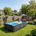 Piscine Rectangulaire VirtuFit - Anthracite - 260 x 180 x 66 cm - Tweedekans