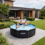 Piscine Ronde VirtuFit Ø366 x 100 cm - Anthracite - Ensemble Complet