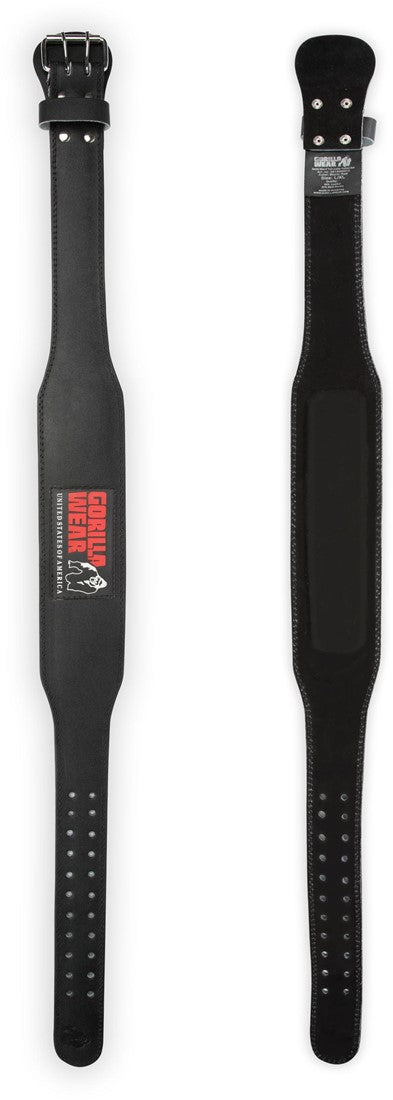 Gorilla Wear 4 Inch Padded Leather Lifting Belt - Noir/Rouge