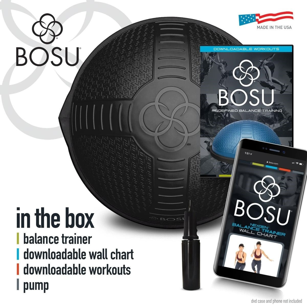 Bosu Nexgen Balance Trainer Home - Exerciseur d'équilibre - Noir - Tweedekans