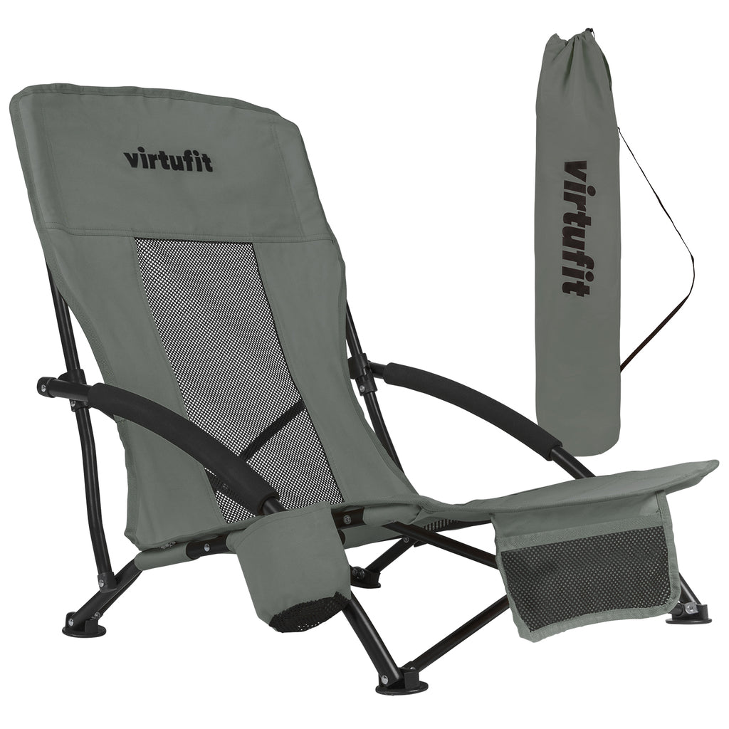 VirtuFit Chaise de Plage Pliable - Gris - Occasion