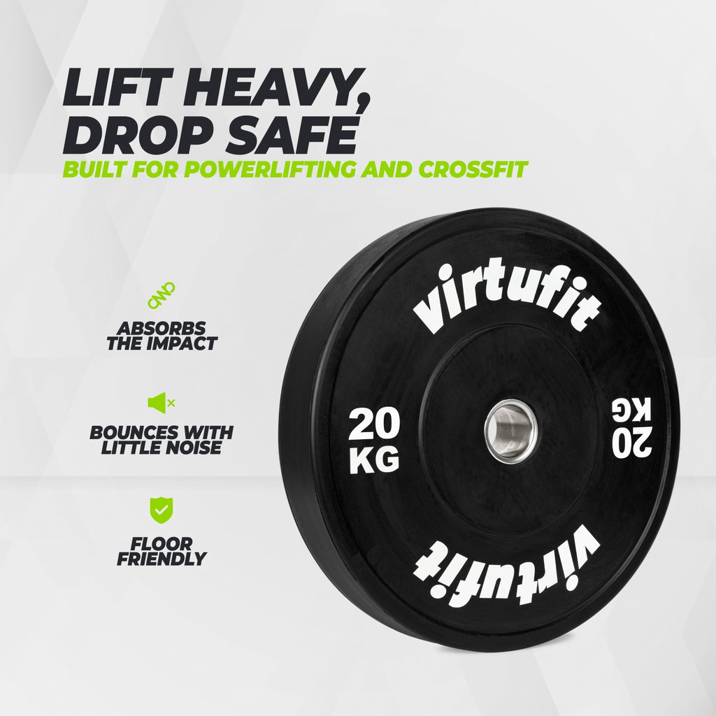 VirtuFit Bumper Plate - Disque de musculation olympique en caoutchouc - 50 mm - 20 kg - Deuxième chance