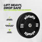 VirtuFit Bumper Plate - Disque de musculation olympique en caoutchouc - 50 mm - 20 kg - Deuxième chance