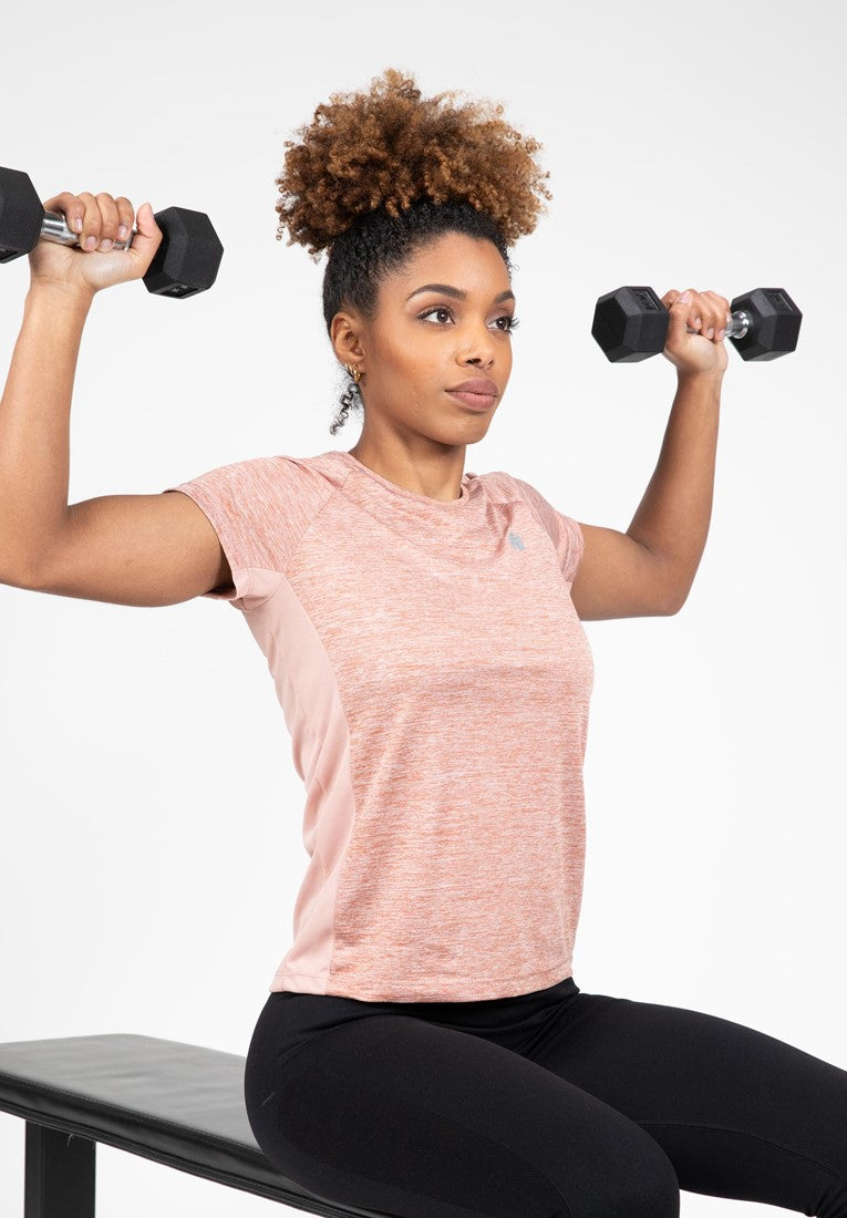 Gorilla Wear Monetta Performance T-Shirt - Salmon Rose