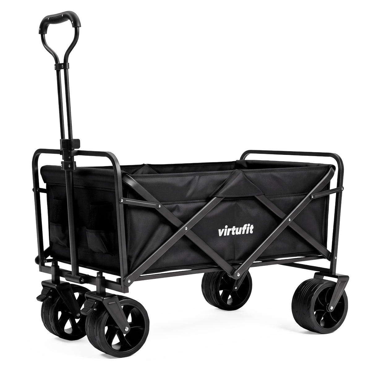 VirtuFit FW100 Opvouwbare Bolderkar - 150 kg Draagvermogen - Incl. Afdekhoes - Zwart