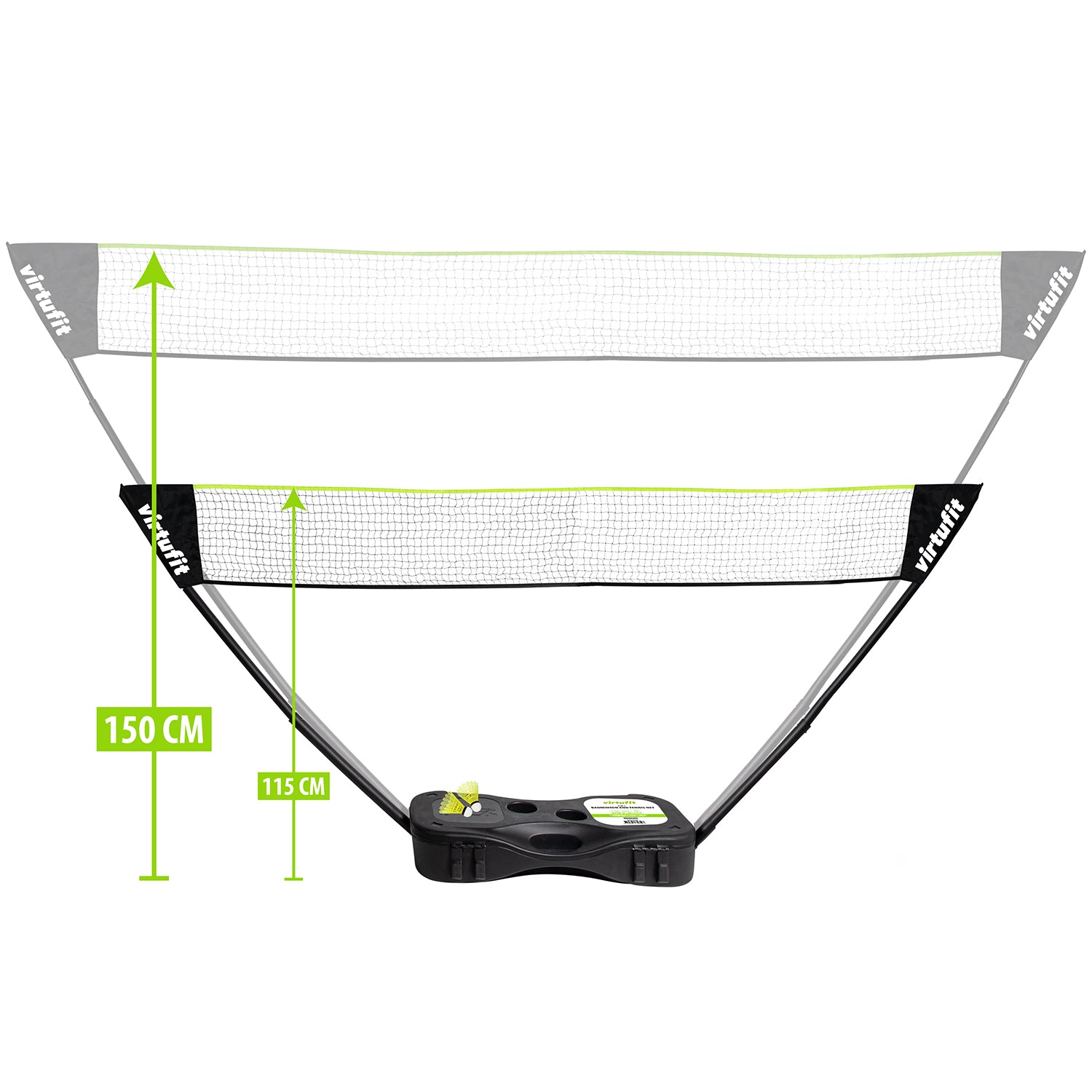 VirtuFit 2-en-1 Portable Badminton et Tennis Set - Comprend un étui et des raquettes - Tweedekans