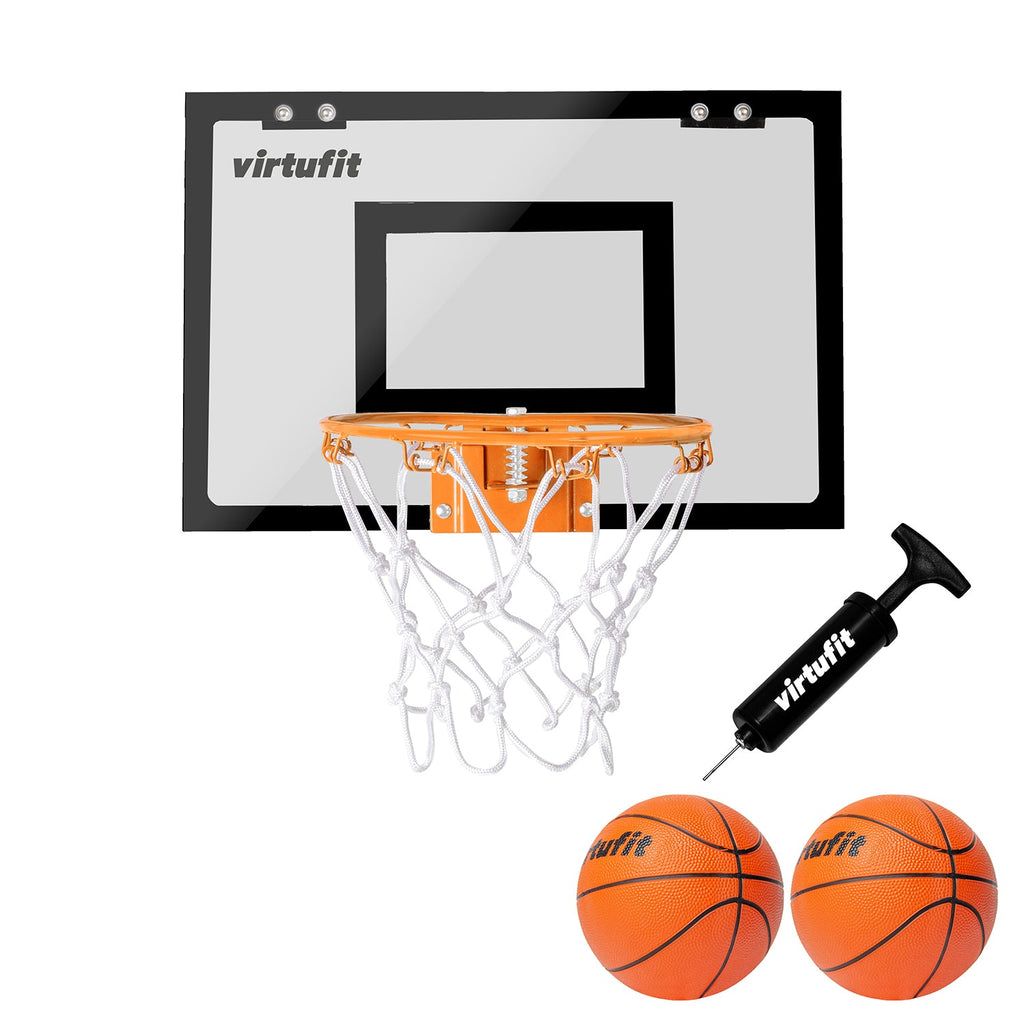 VirtuFit Pro Mini Basketbalbord met 2 Ballen en Pomp - Zwart - Tweedekans - Afbeelding 6