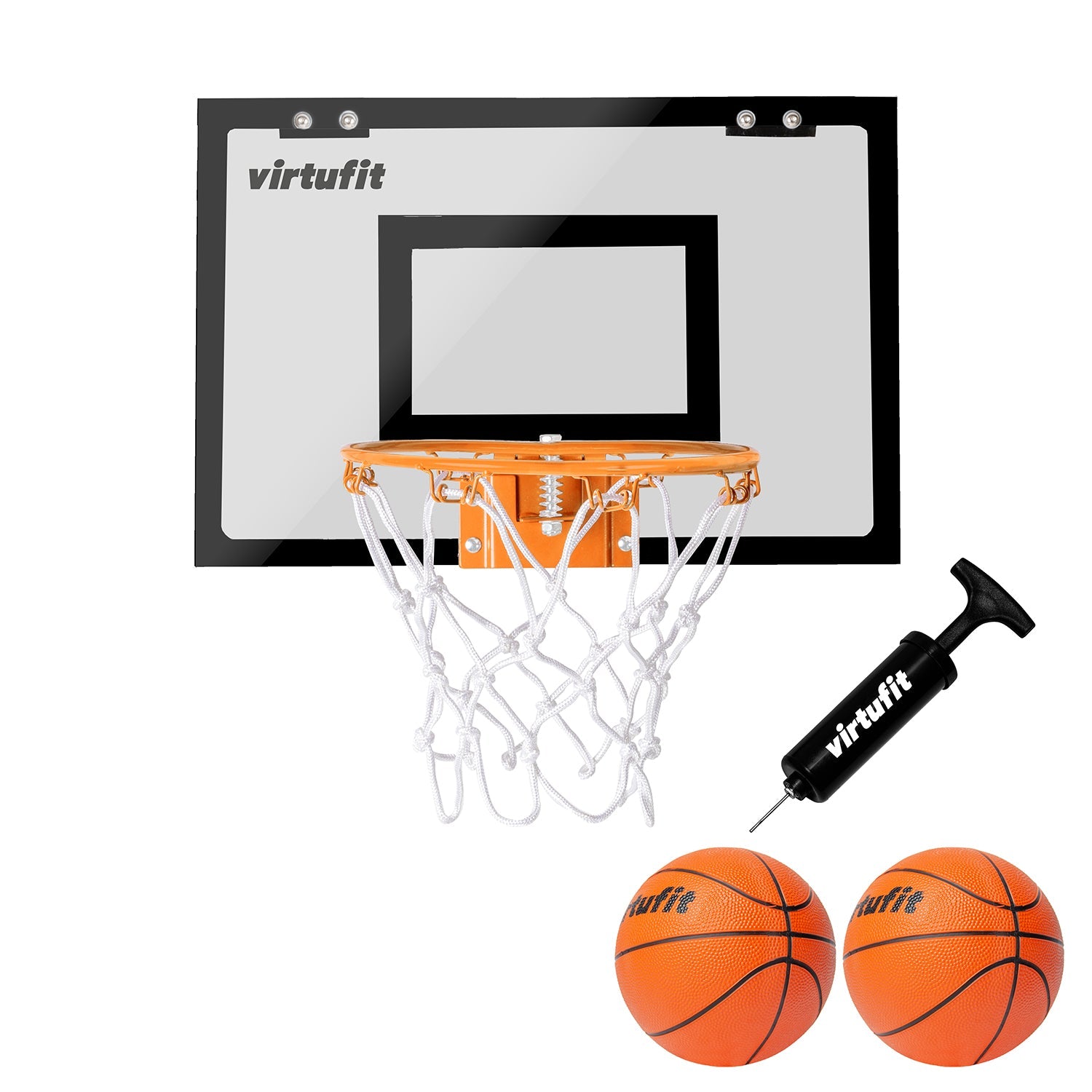 VirtuFit Pro Mini Basketbalbord met 2 Ballen en Pomp - Zwart - Tweedekans - Afbeelding 6