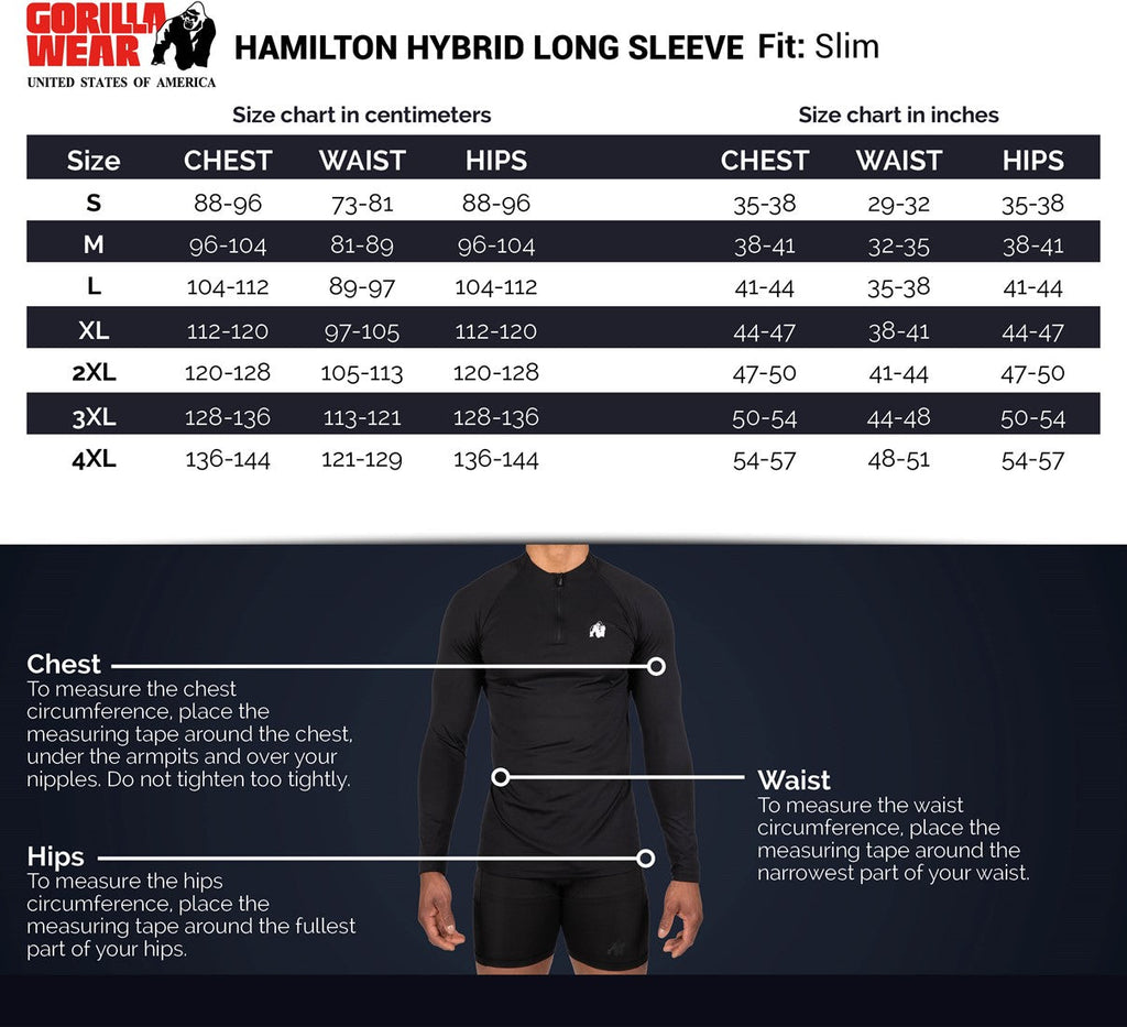 Gorilla Wear Hamilton Hybrid Long Sleeve - Noir