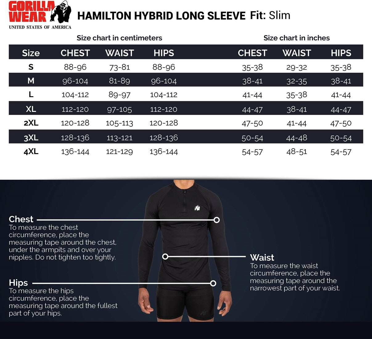 Gorilla Wear Hamilton Hybrid Long Sleeve - Noir