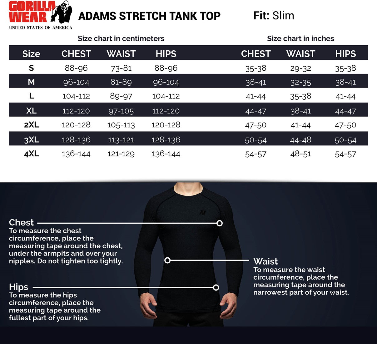 Gorilla Wear Adams Stretch Tank Top - Noir