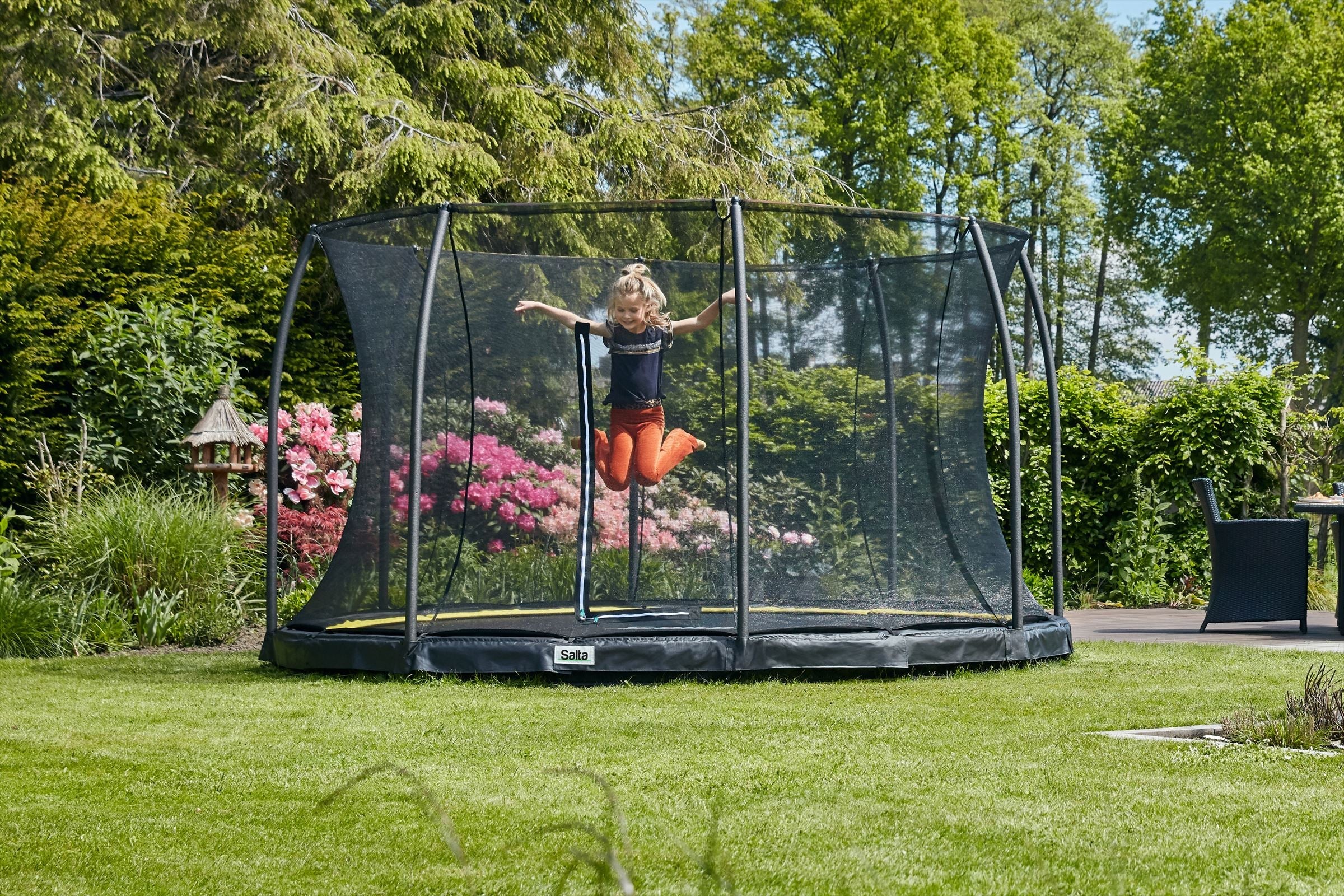 Salta Comfort Edition Ground Trampoline met Veiligheidsnet - 427 cm - Zwart