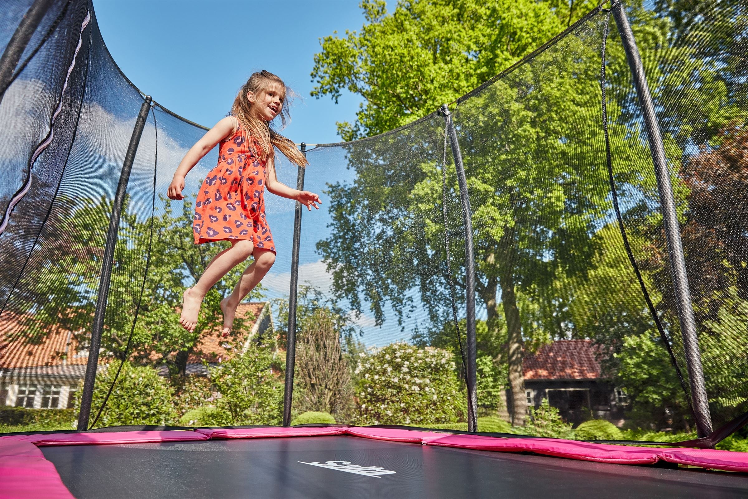 Salta Comfort Edition Trampoline met Veiligheidsnet - 153 x 214 cm - Roze