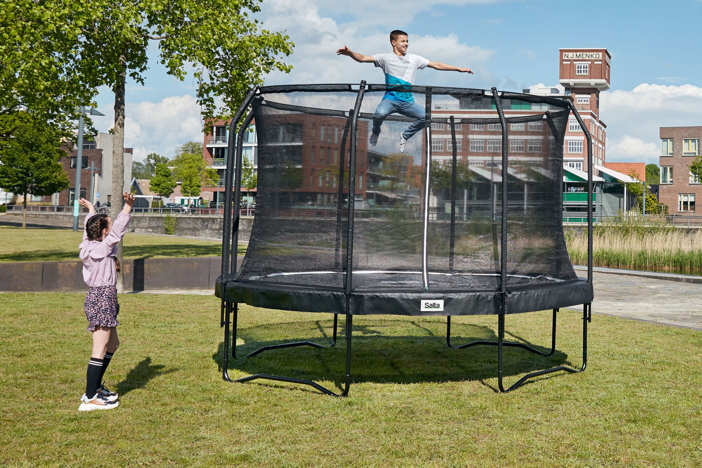 Salta Premium Edition Trampoline met Veiligheidsnet - Zwart - 251 cm