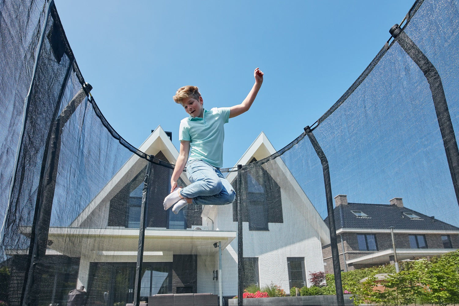 Salta Premium Ground Trampoline met Veiligheidsnet - 366 x 244 cm - Groen