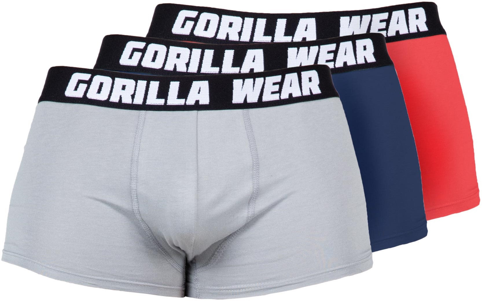 Gorilla Wear Boxershorts 3-Pack - Gris/Navy/Rouge