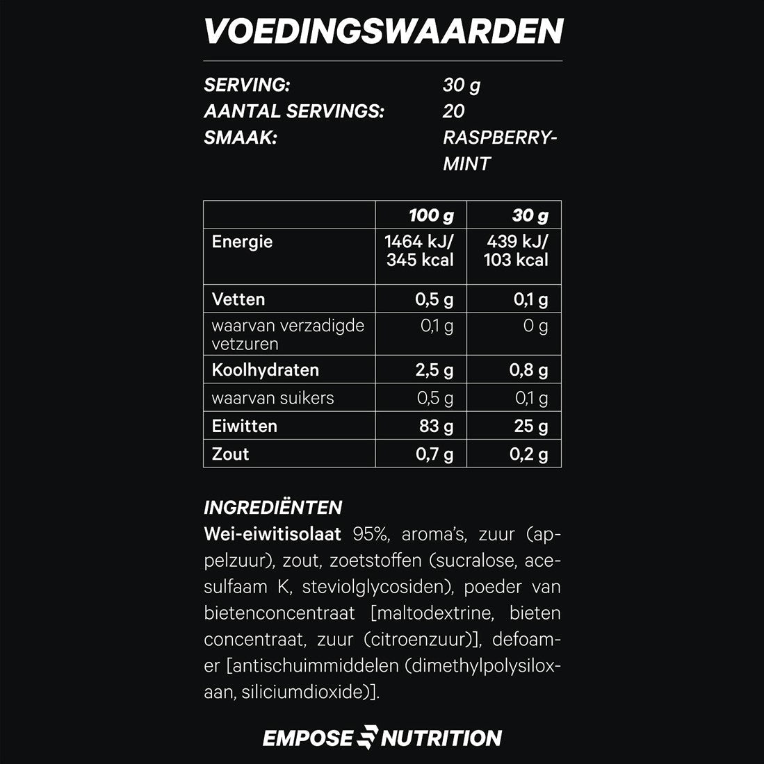 Empose Nutrition Water Clear Isolate - Eiwit Poeder - Protein Combi-Deal - Pear / Raspberry Mint