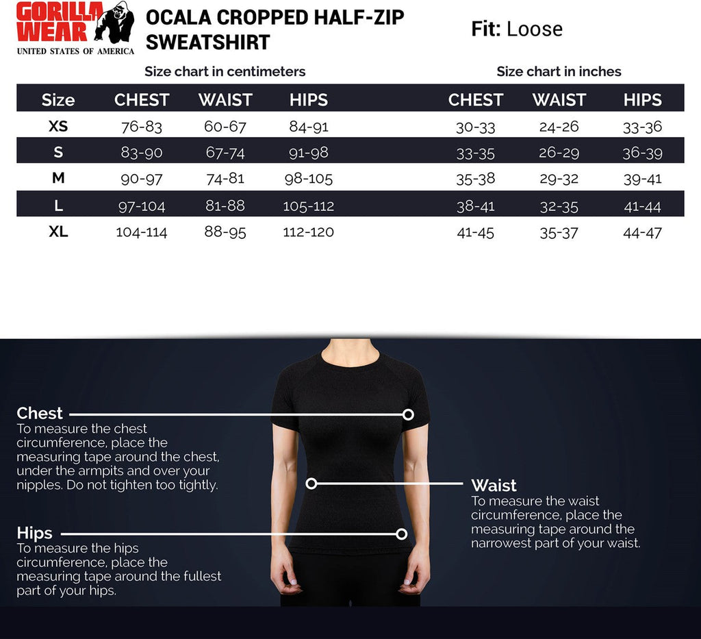 Gorilla Wear Ocala Cropped Half-Zip Sweatshirt - Noir