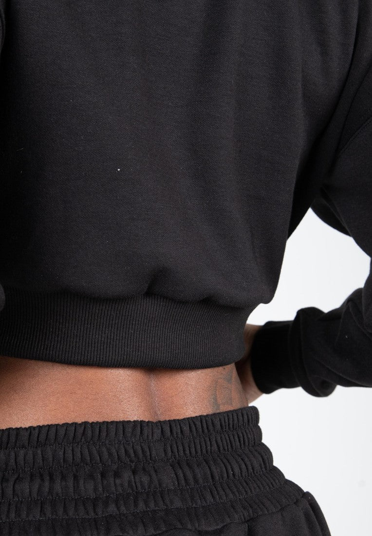 Gorilla Wear Ocala Cropped Half-Zip Sweatshirt - Noir