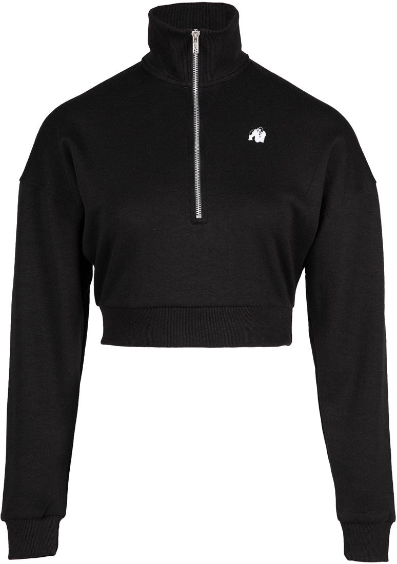 Gorilla Wear Ocala Cropped Half-Zip Sweatshirt - Noir