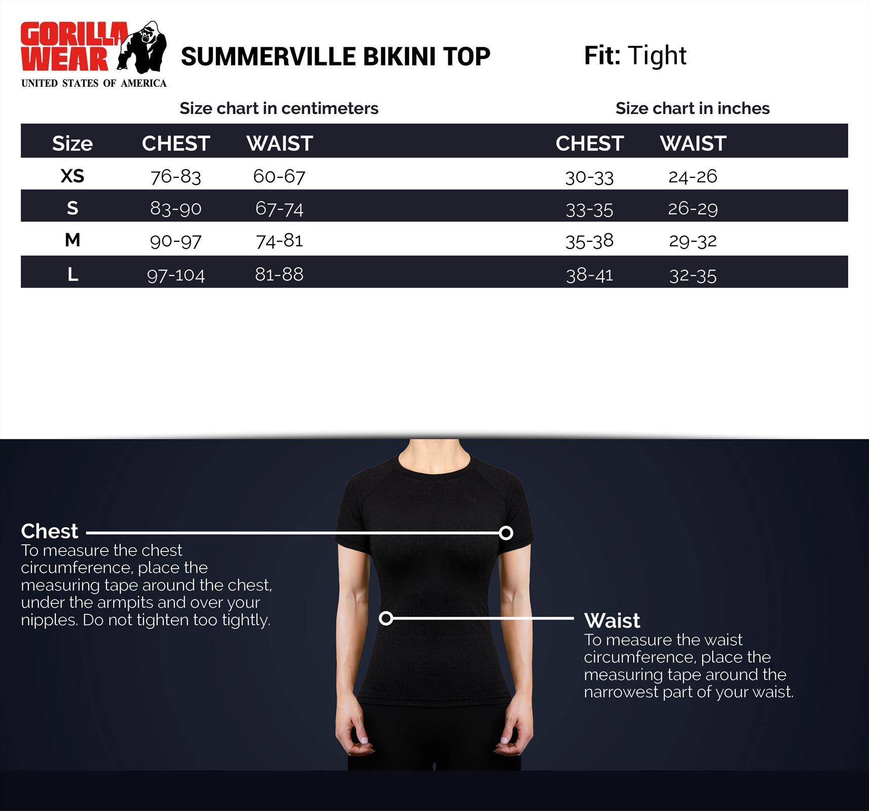 Gorilla Wear Summerville Bikini Top - Noir