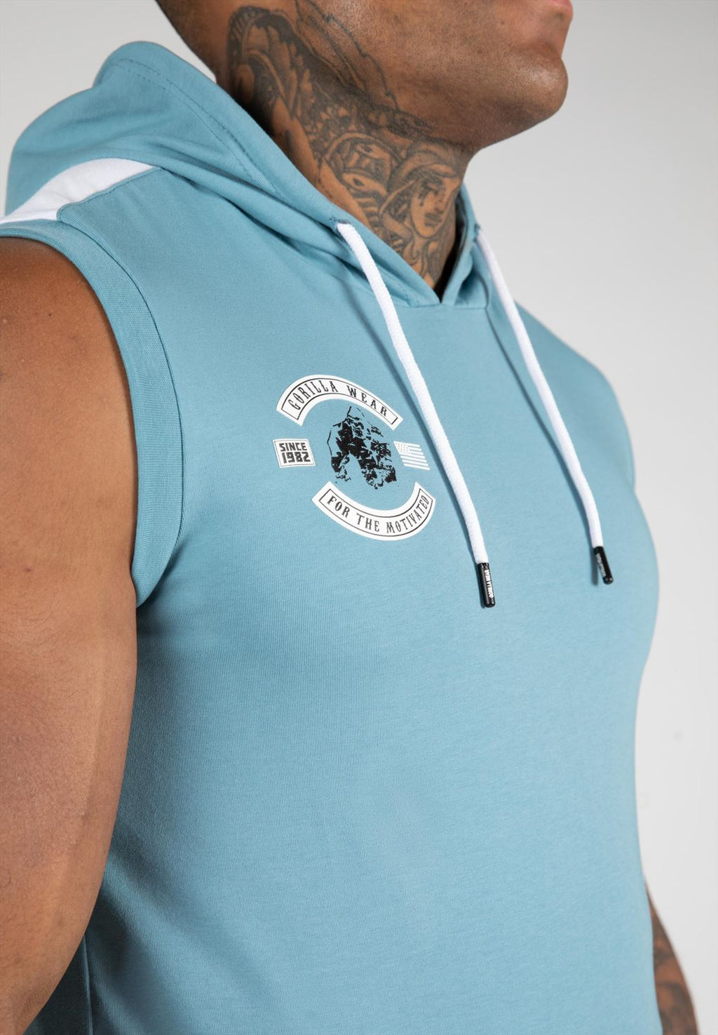 Gorilla Wear Oswego S/L Hooded T-Shirt - Blue