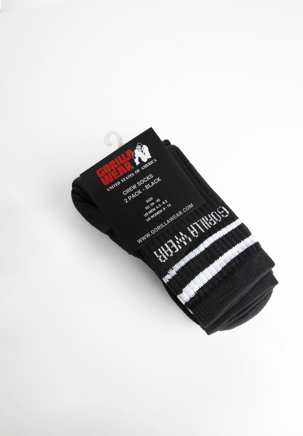 Gorilla Wear Crew Socks 2-Pack - Noir