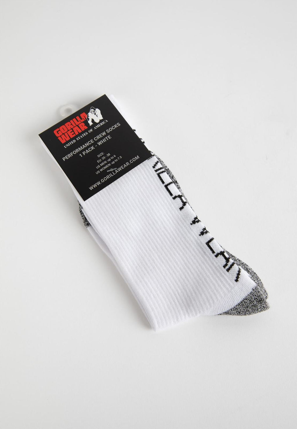 Gorilla Wear Performance Crew Socks - Blanc