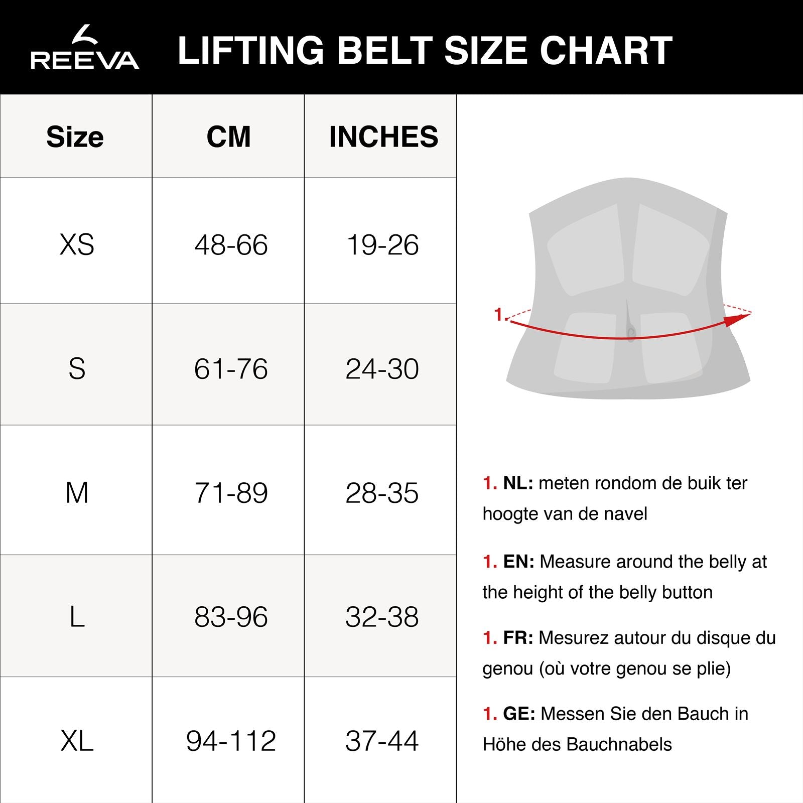 Reeva Halterriem - Leren Lifting Belt - Zwart