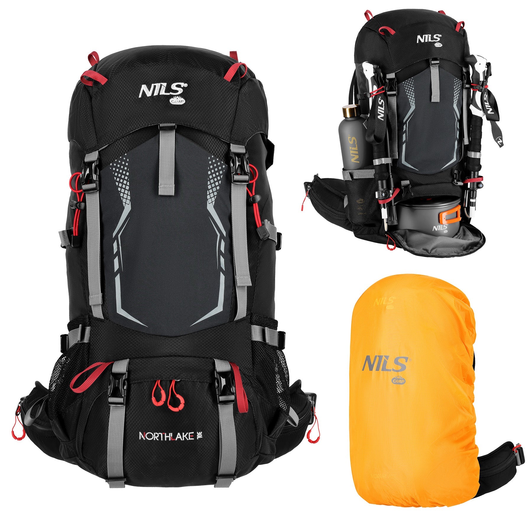 NILS Camp Northlake Rugzak - Zwart - 30L + 10L